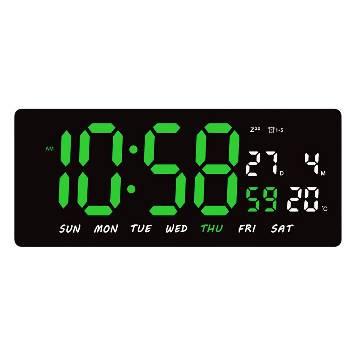 GENERICO - Reloj Digital LED 36cm con Calendario Temperatura y Alarma JH3604