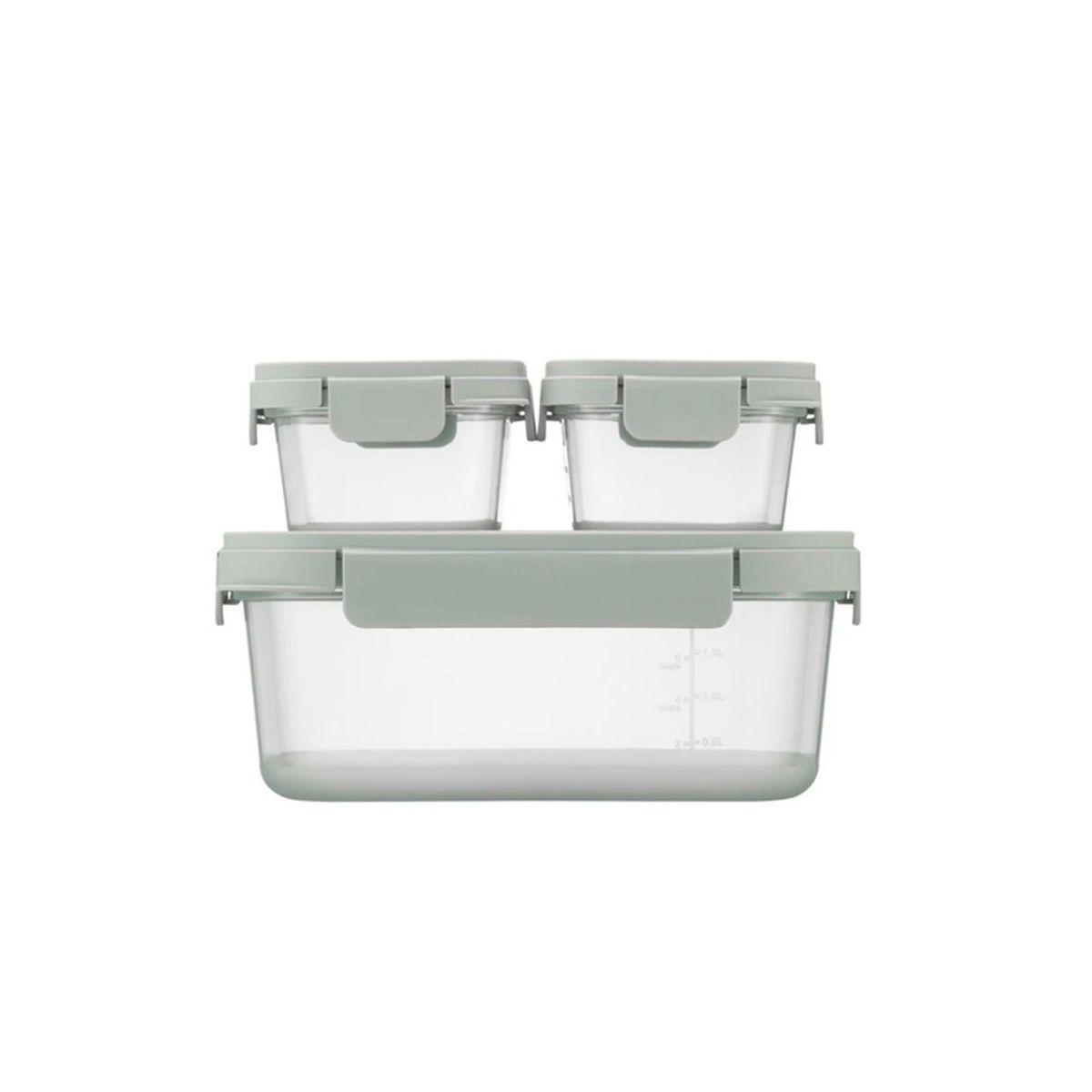 LOCK & LOCK - Set x3 Envases Herméticos Nestopia 500ml + 500ml + 2.7 L