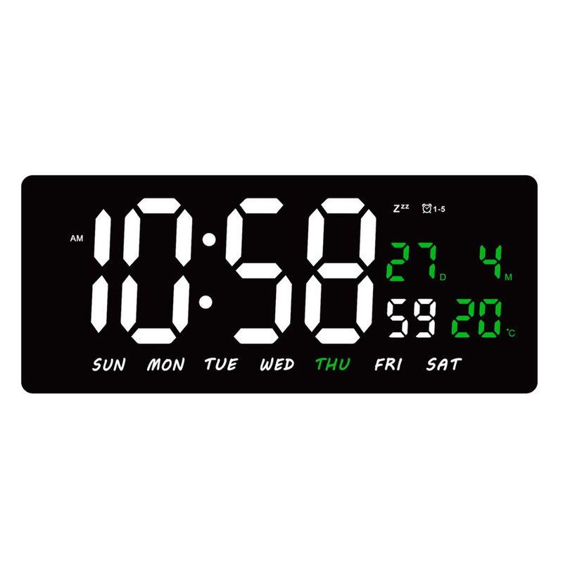 GENERICO - Reloj Digital LED 36cm con Calendario Temperatura y Alarma JH3604