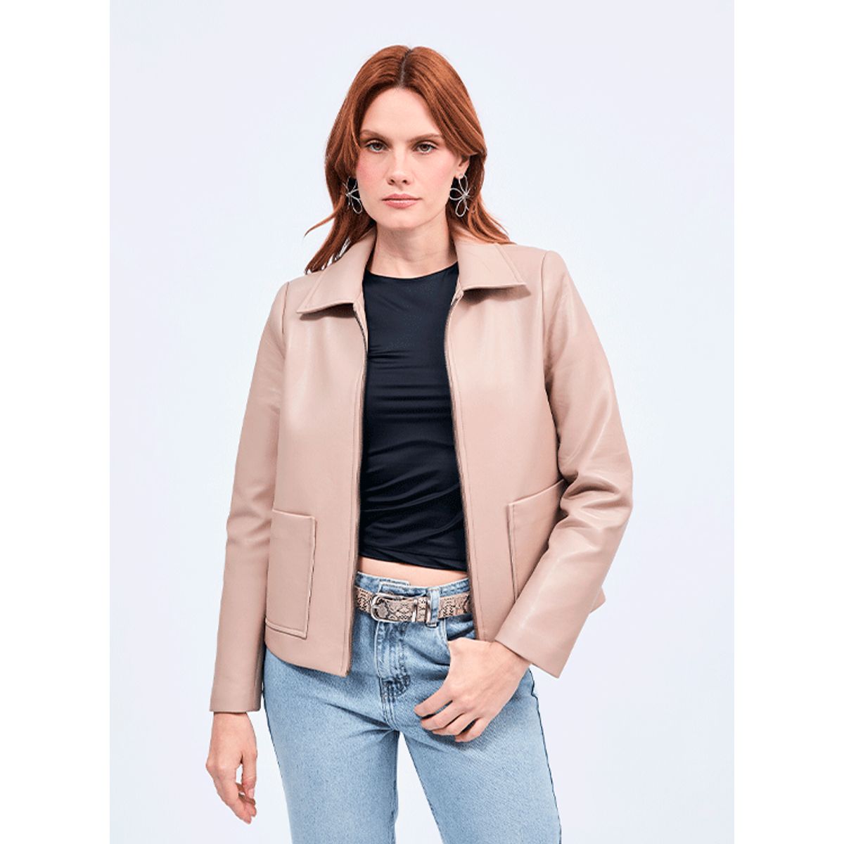 BANATY - CASACA GINEBRA DE CUERINA CON CIERRE DE MUJER BANATY