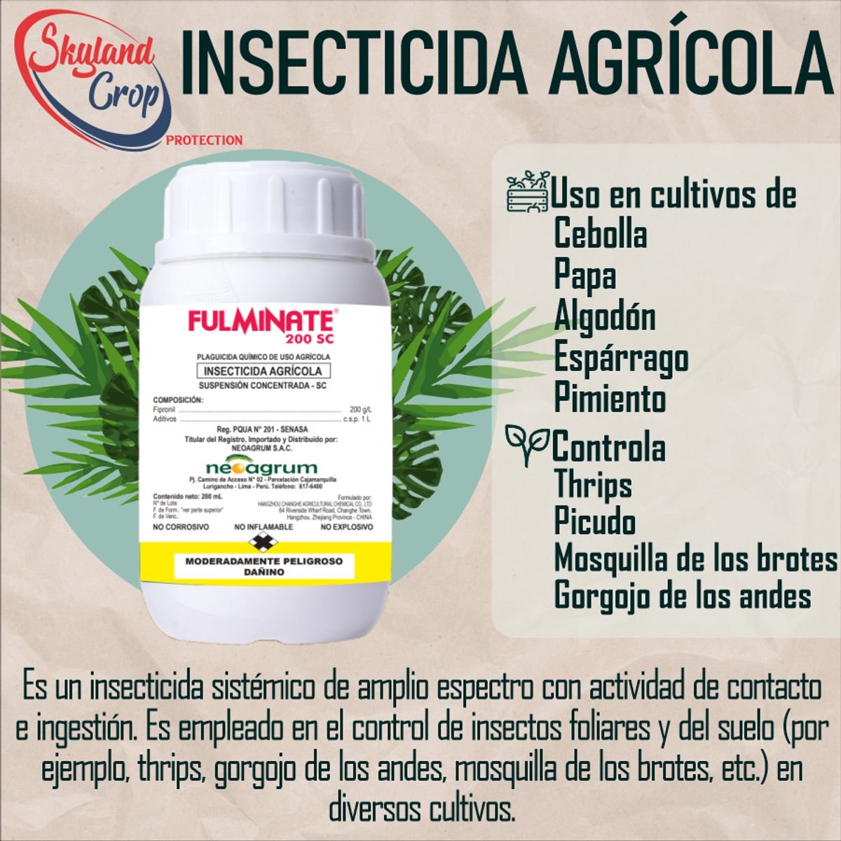 GENERICO - FULMINATE 200 SC 200ML INSECTICIDA  AGRICOLA