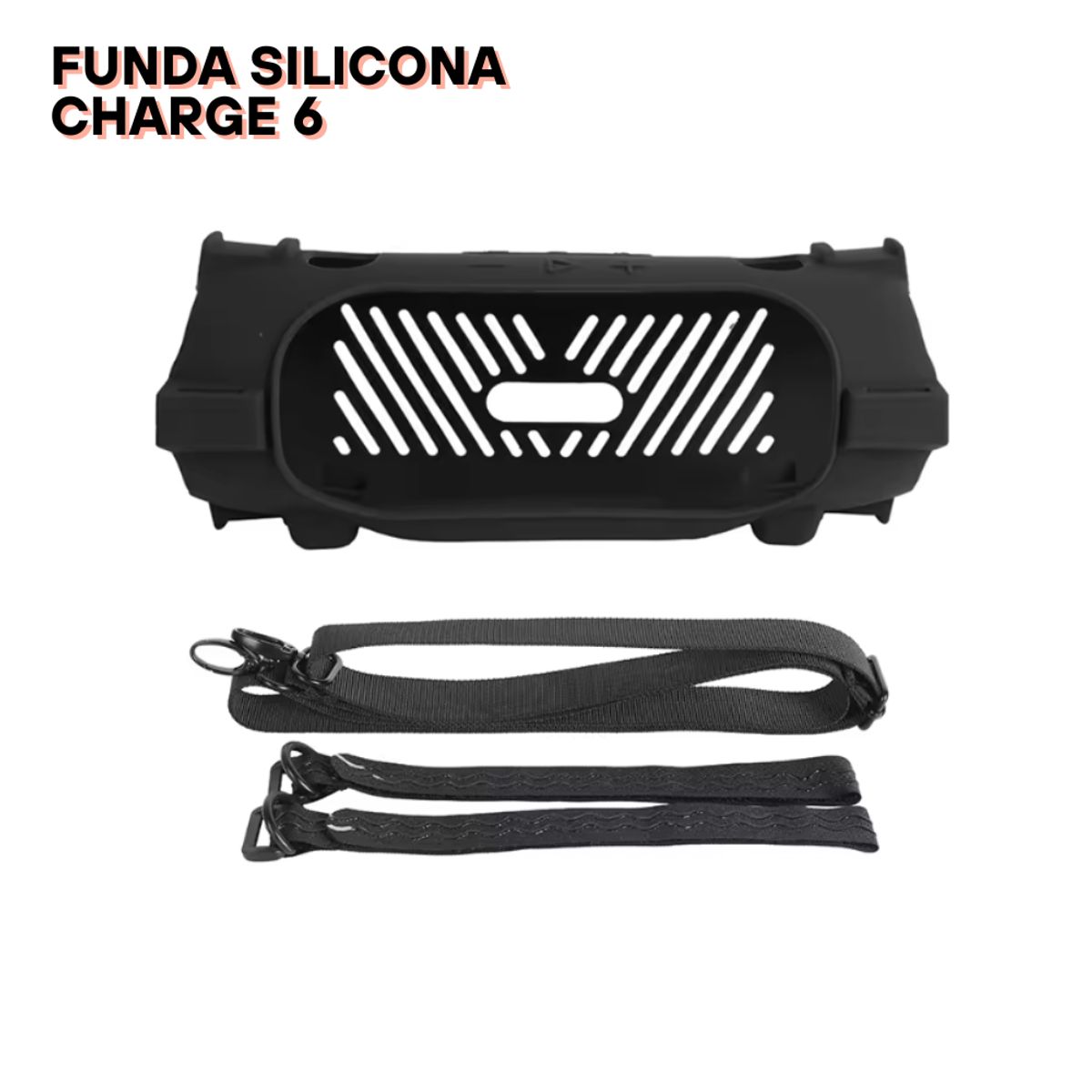 GENERICO - Funda de Silicona con correa para el parlante Jbl Charge 6 - Negro
