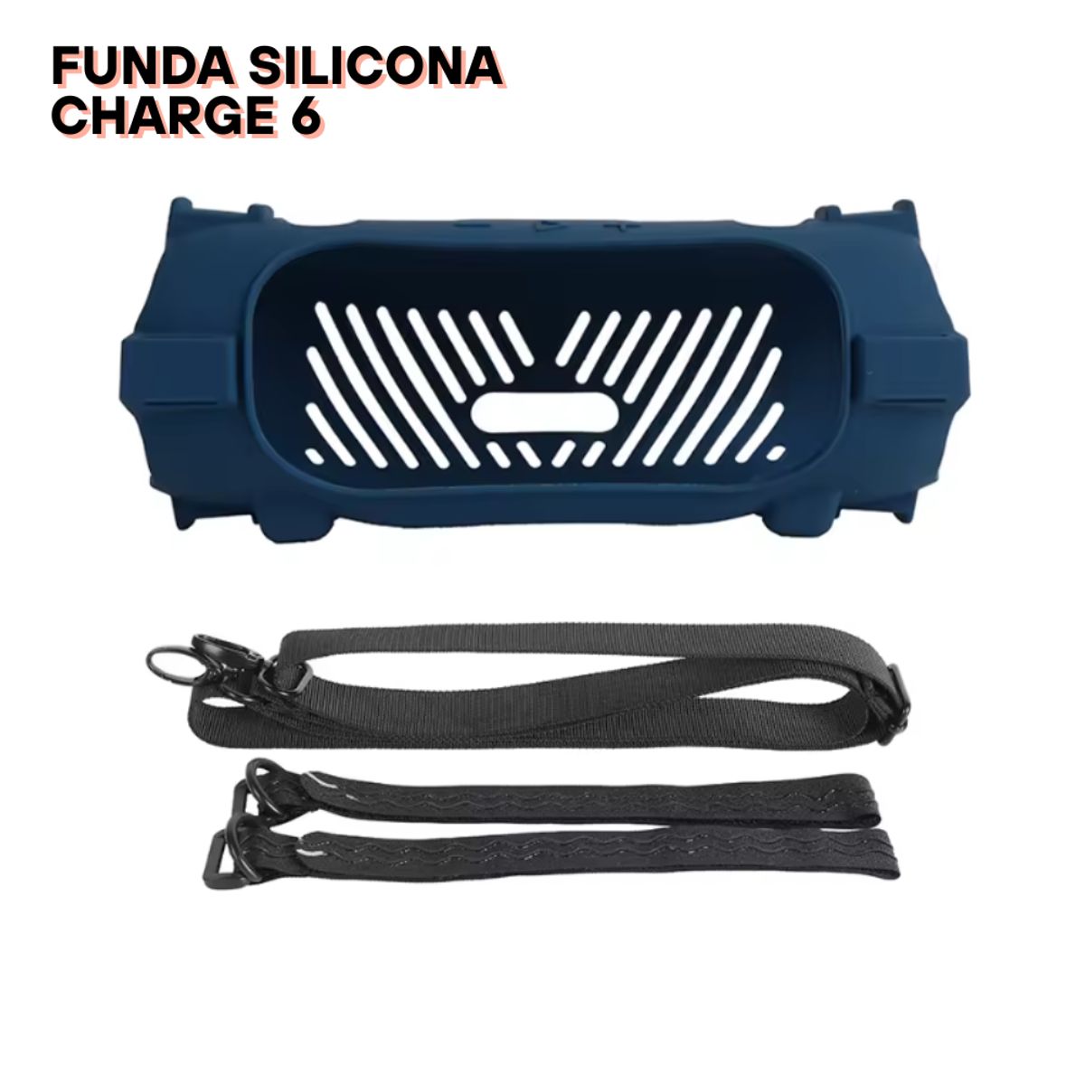 GENERICO - Funda de Silicona con correa para el parlante Jbl Charge 6 - Azul