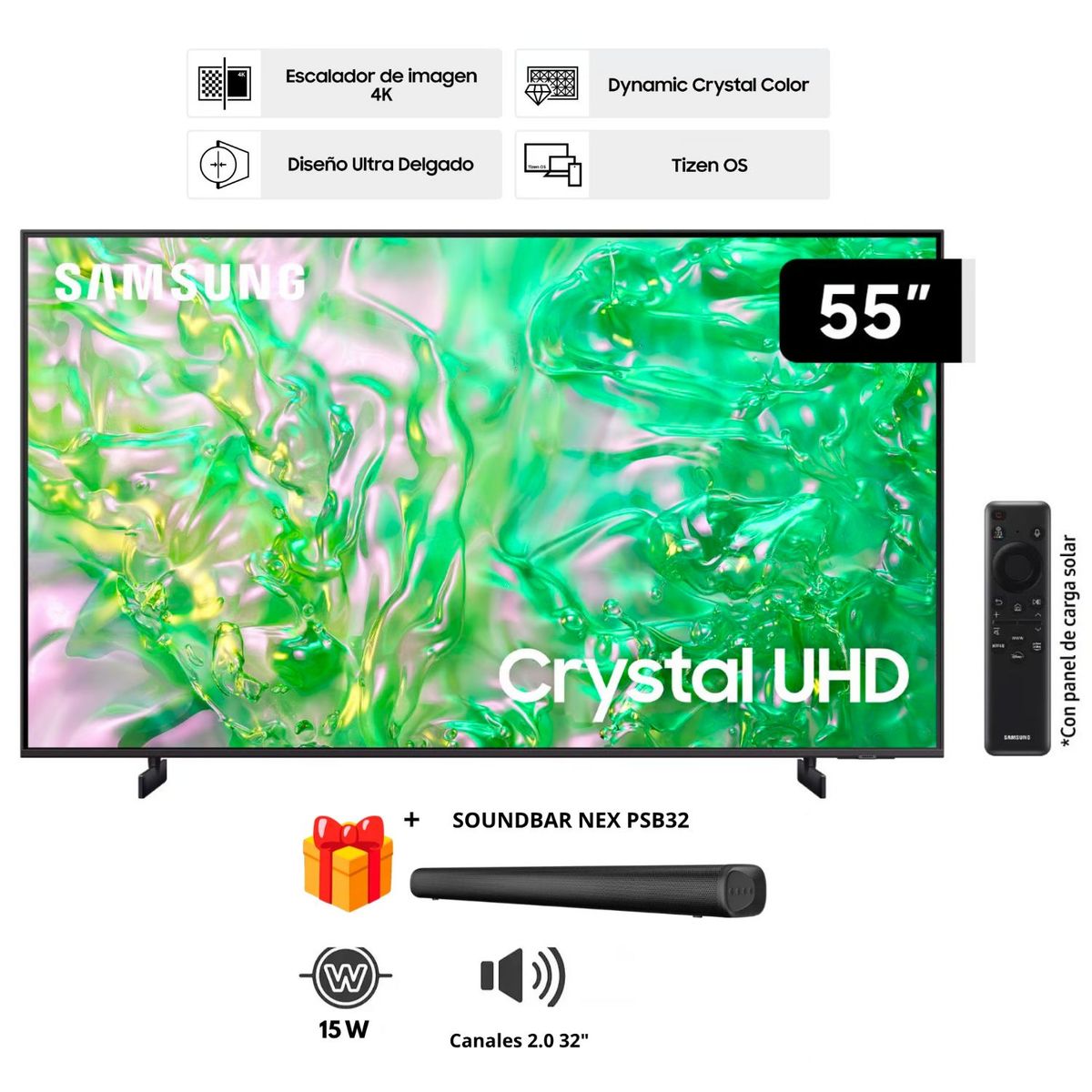 SAMSUNG - TELEVISOR SAMSUNG 55 UN55DU8000G CRYSTAL UHD 4K + SOUNDBAR NEX
