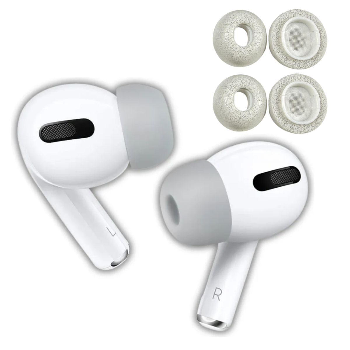 GENERICO - Almohadillas de espuma compatible con AirPods Pro 1 - 2 (2 par L) gris