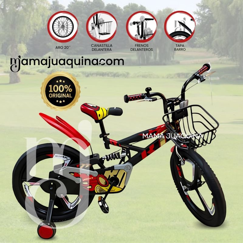 BABY - Bicicleta con Canasta Aro 20 «GUNGOR MAG» Aro de Magnesio Red