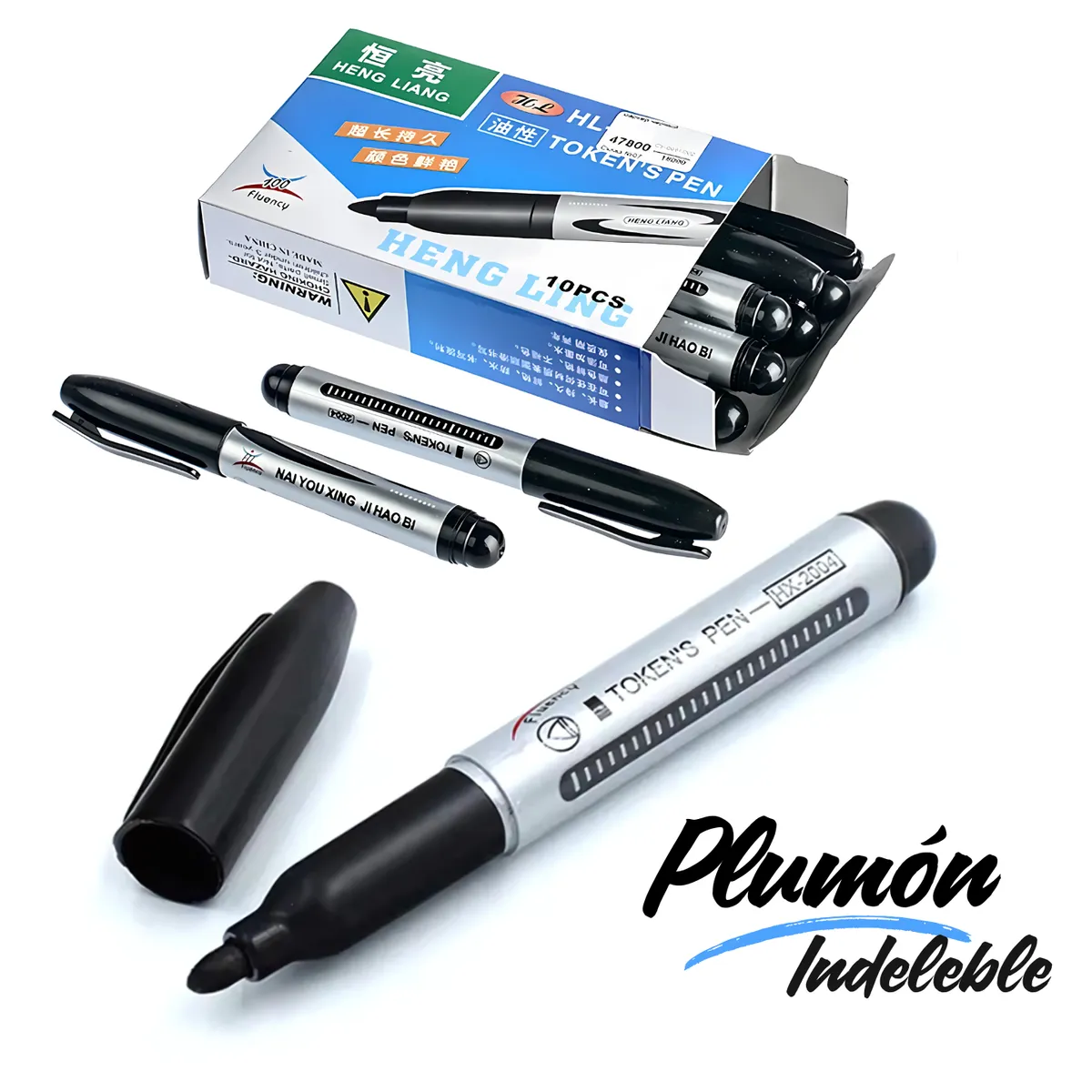 SM - PLUMON MARCADOR NEGRO INDELEBLE - CAJITA X 10 PCS