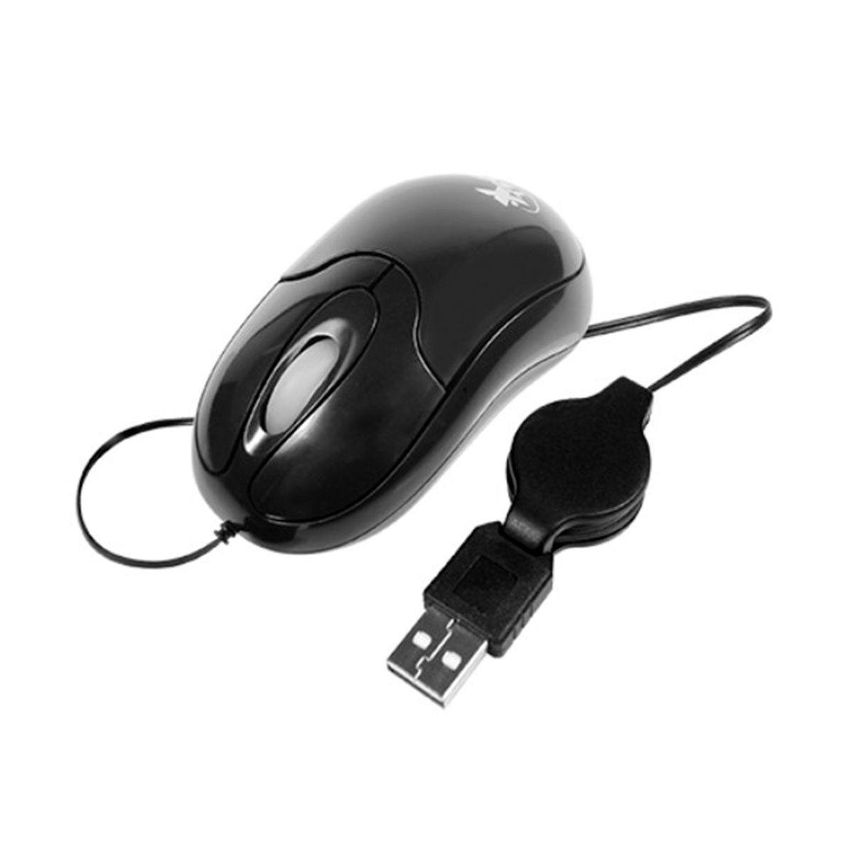 XTECH - XTECH MOUSE ÓPTICO CON CABLE RETRÁCTIL COLOR NEGRO PN  XTM-150