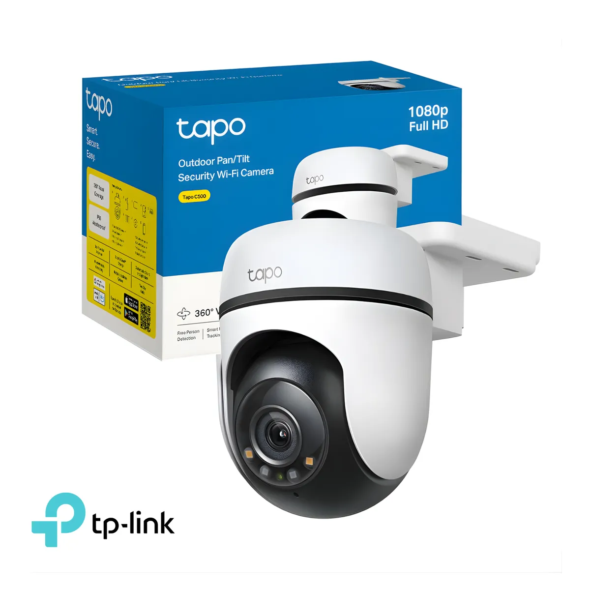 TP LINK - Cámara de Seguridad C500 con Rotación 360° TP-Link Tapo Full HD 1080p Blanco
