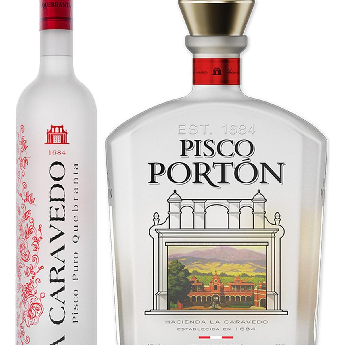 GENERICO - Combo Pisco La Caravedo Queb 750ml + Pisco Portón Queb 750ml