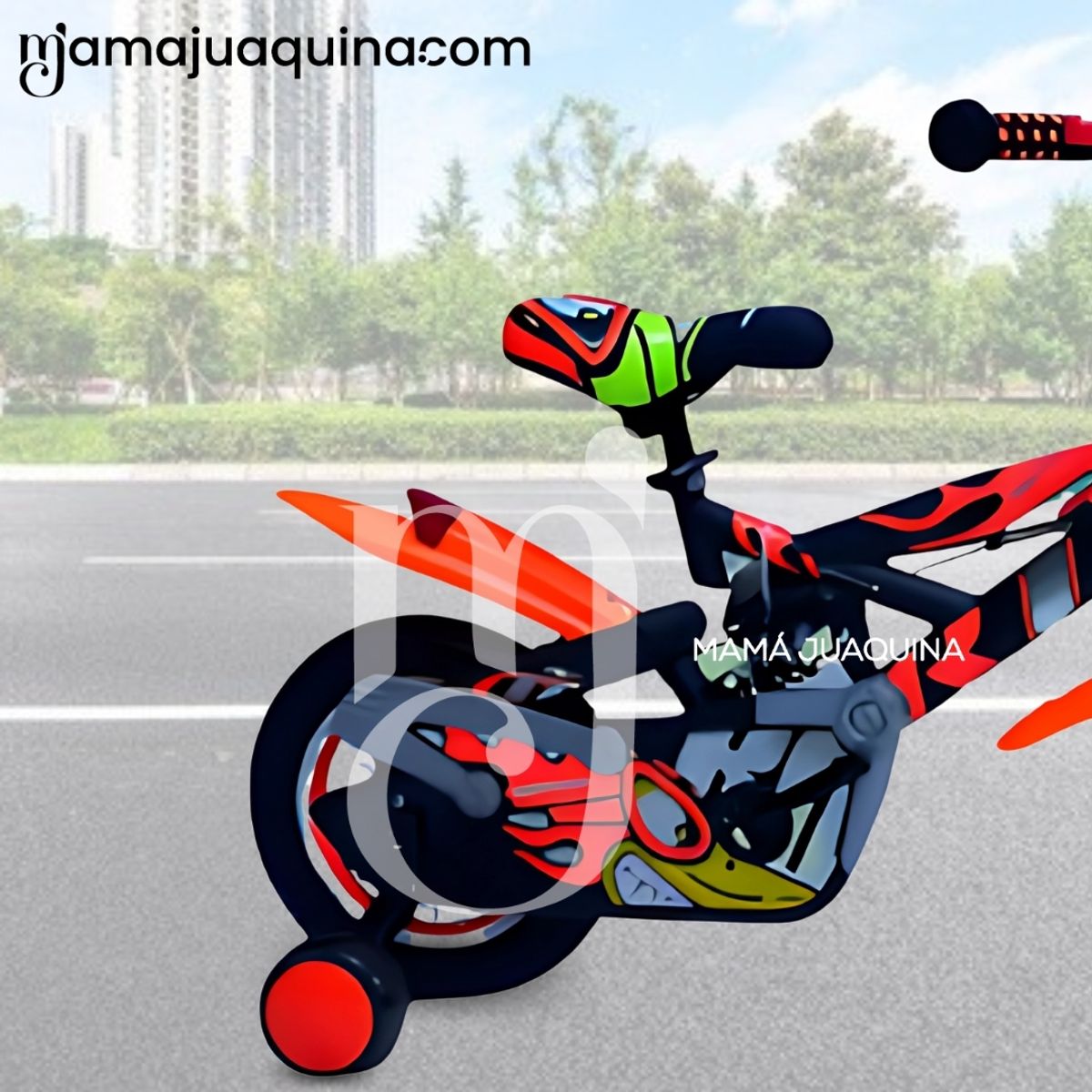 BABY - Bicicleta con Canasta Aro 20 «GUNGOR II» con Llantas de Apoyo Orange