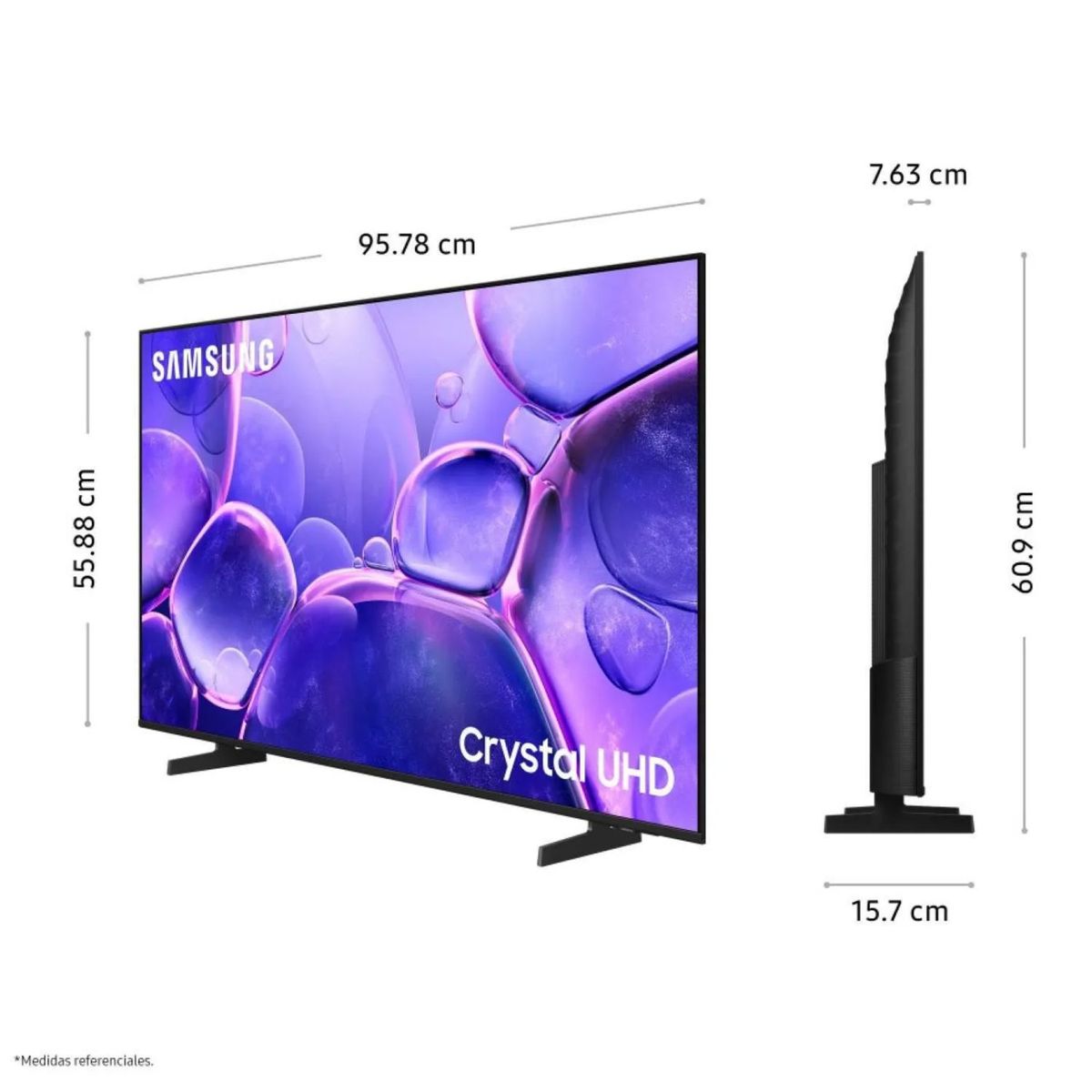 SAMSUNG - Televisor Samsung Smart TV 43Crystal UHD 4K UN43U8000F + Rack Giratorio