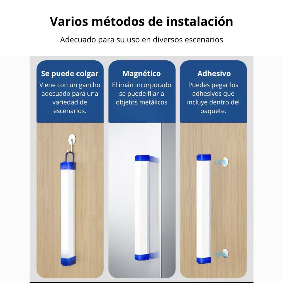GENERICO - Lámpara LED Recargable USB 32cm Magnética con Gancho y 3 Niveles