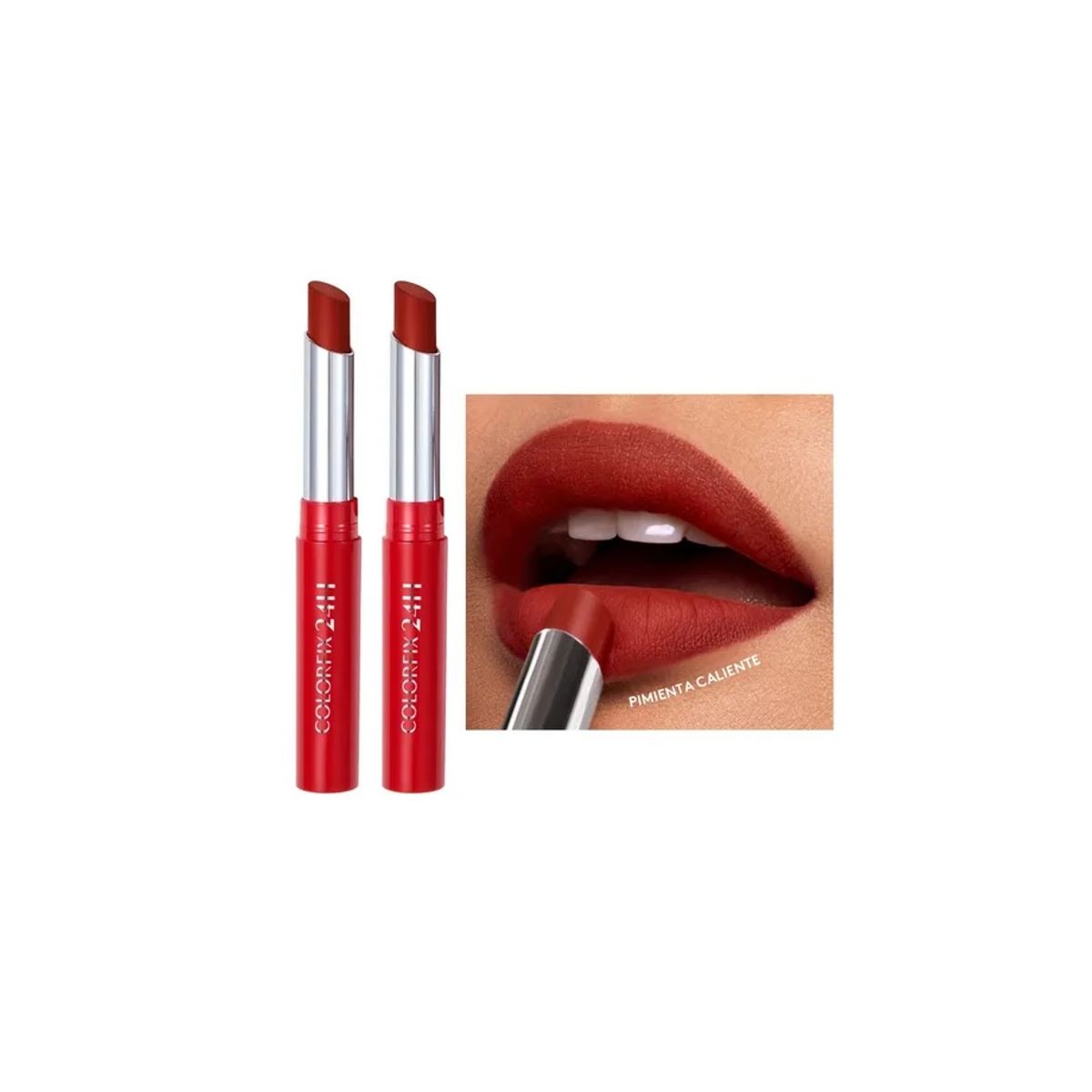 Esika - Duo Labial Color fix 24h Color Pimienta Caliente - esika