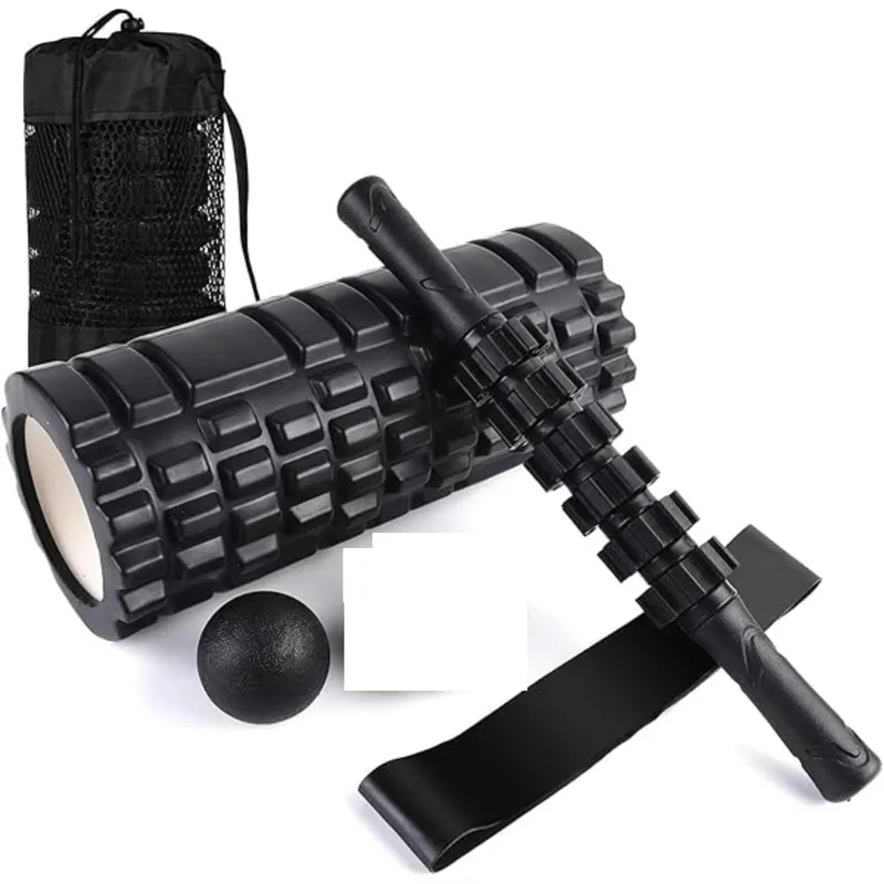 BLACKFIT - Foam Roller 35cmYoga Pilate Color Negro Set de 4