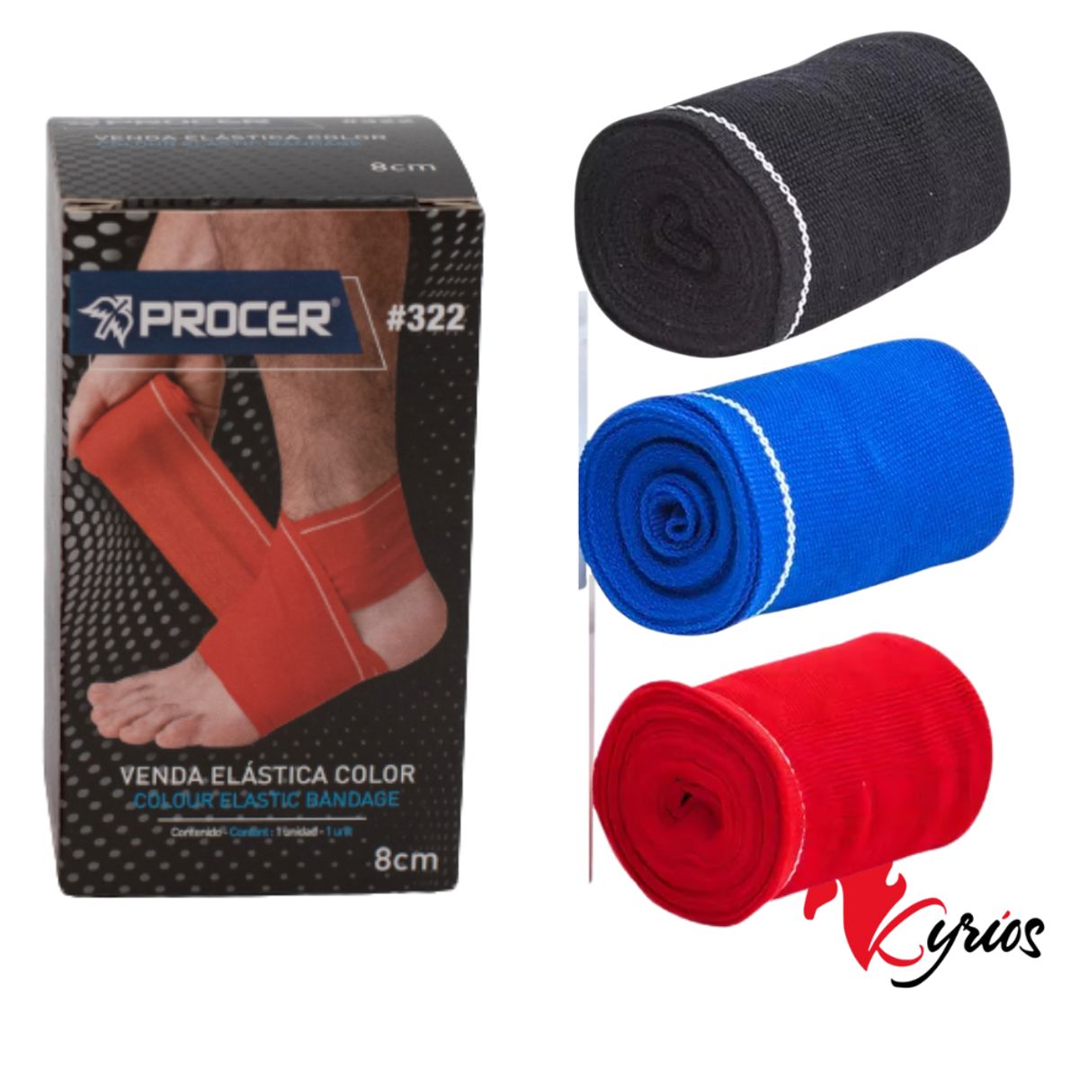 NO LOGO - VENDAS DEPORTIVAS PARA BOX,FUTBOL,GYM DE 10 CM X 3 MTS ROJO