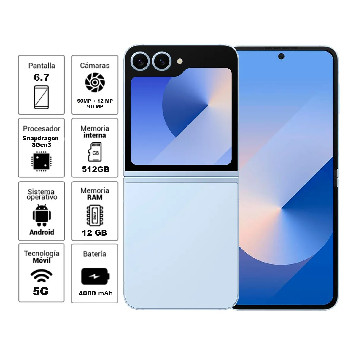 SAMSUNG - Z Flip 6 5G 512GB 12GB RAM Azul