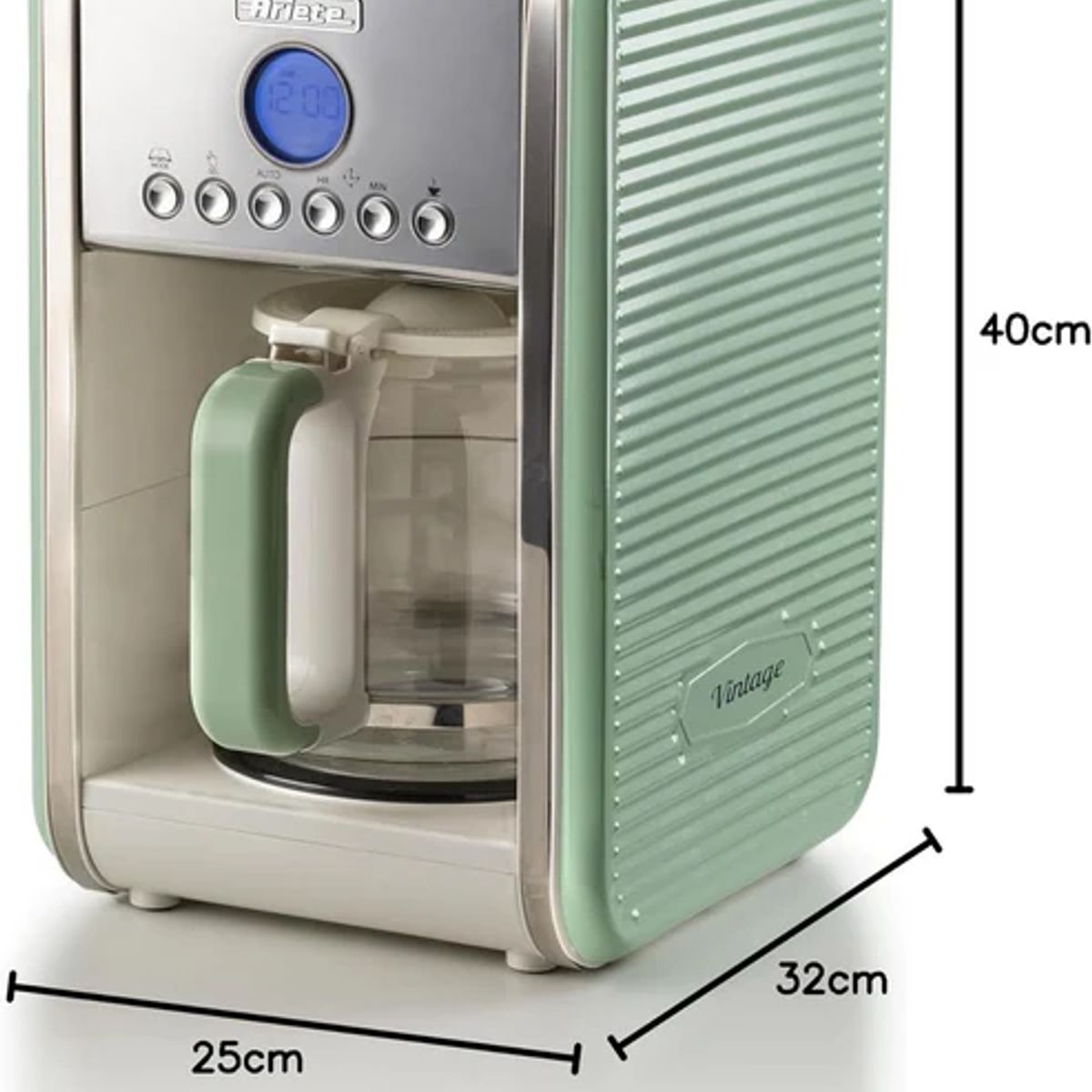 ARIETE - Cafetera Gota a Gota 10 Tazas Vintage Verde ARIETE