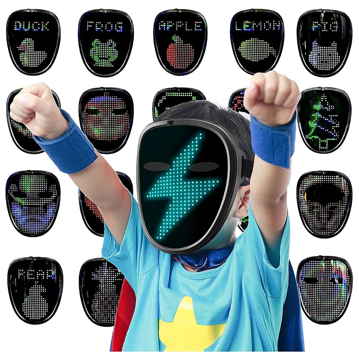 GENERICO - Máscara LED Detección de gestos para niños para Fiestas Navidad Etc