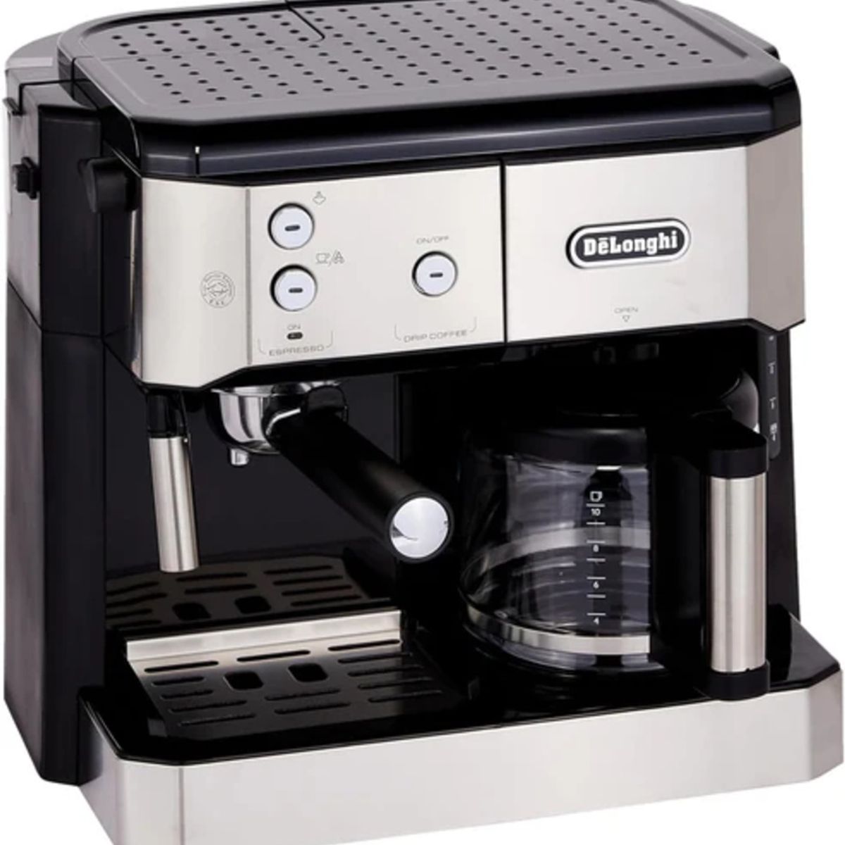 DELONGHI - Cafetera 2 en 1 Espresso / Gota a Gota Combi Acero Inox BCO421.S DELONGHI