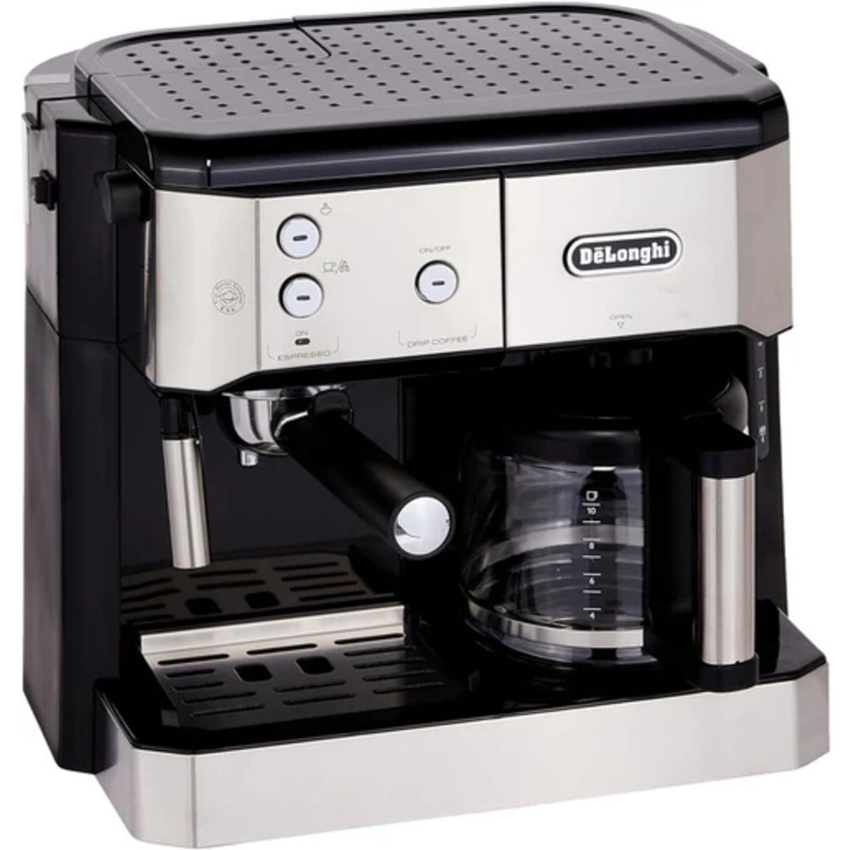 DELONGHI - Cafetera 2 en 1 Espresso / Gota a Gota Combi Acero Inox BCO421.S DELONGHI