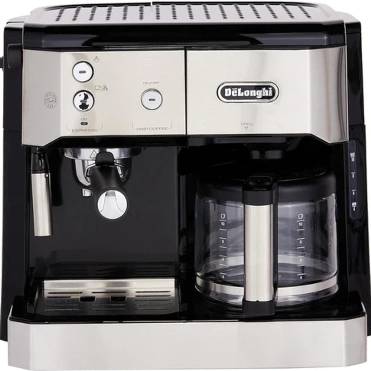 DELONGHI - Cafetera 2 en 1 Espresso / Gota a Gota Combi Acero Inox BCO421.S DELONGHI
