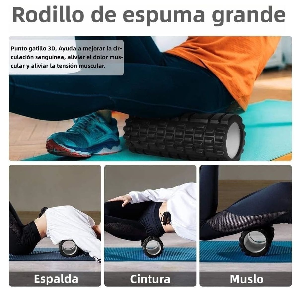 GENERICO - Roller foam 33 Cm Set X 4 Rodillo Maso Banda Bola De Masaje