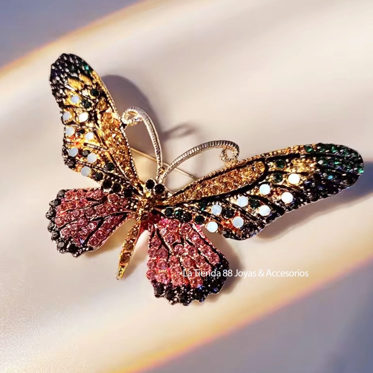 LA TIENDA 88 JOYAS Y ACCESORIOS - La Tienda 88 - Broche Prendedor de pecho mujer mariposa - Negro