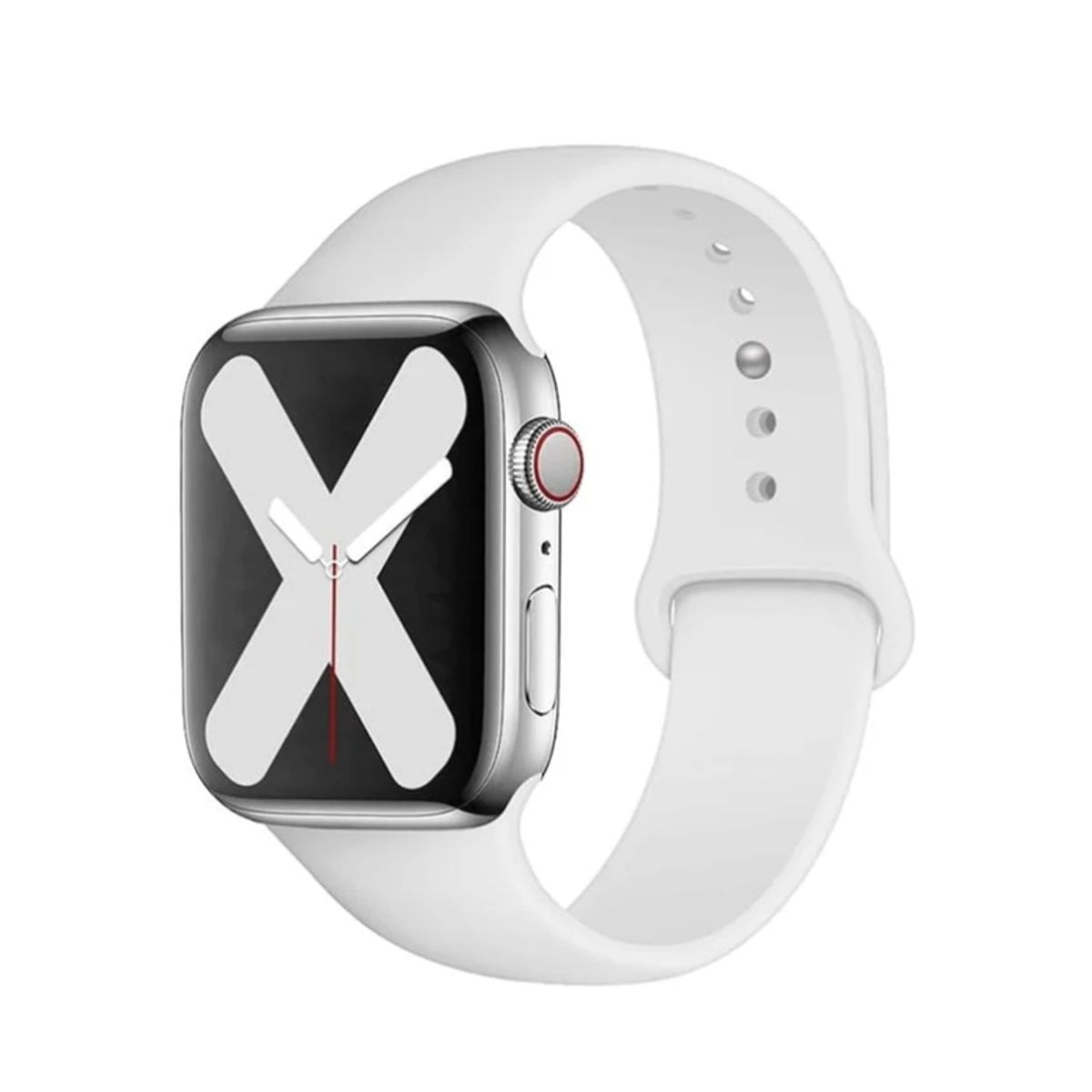 GENERICO - CORREA DE SILICONA PARA APPLE Y SMART WATCH 42-44-45-49MM - BLANCO