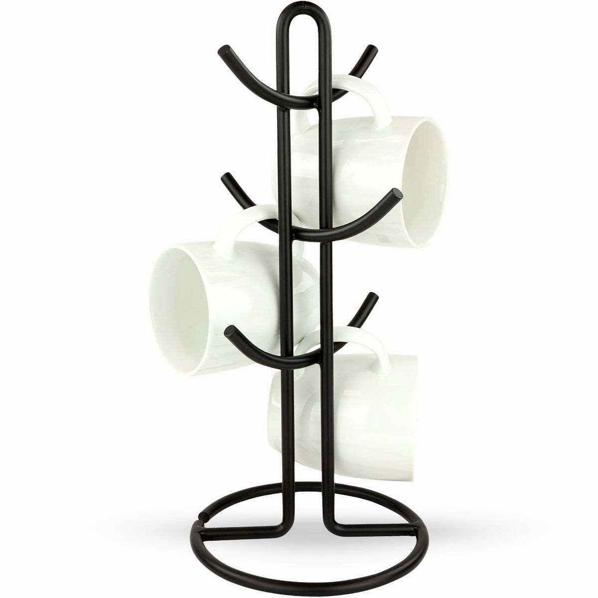 ICHIMATSU - Porta tazas curvo de Hierro negro Lulu x6 cabeceras-Ichimatsu