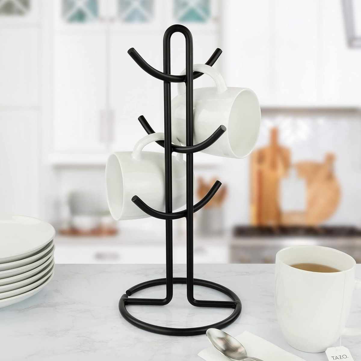 ICHIMATSU - Porta tazas curvo de Hierro negro Lulu x6 cabeceras-Ichimatsu