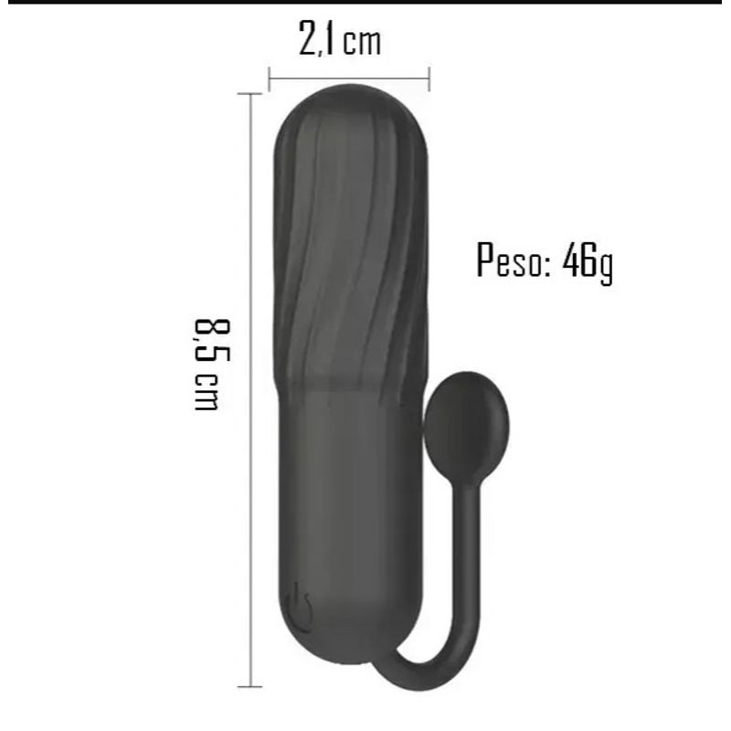 GENERICO - Balita Vibradora NEGRA  doble función largo 8 cm ancho 2 cm  Dealcoba