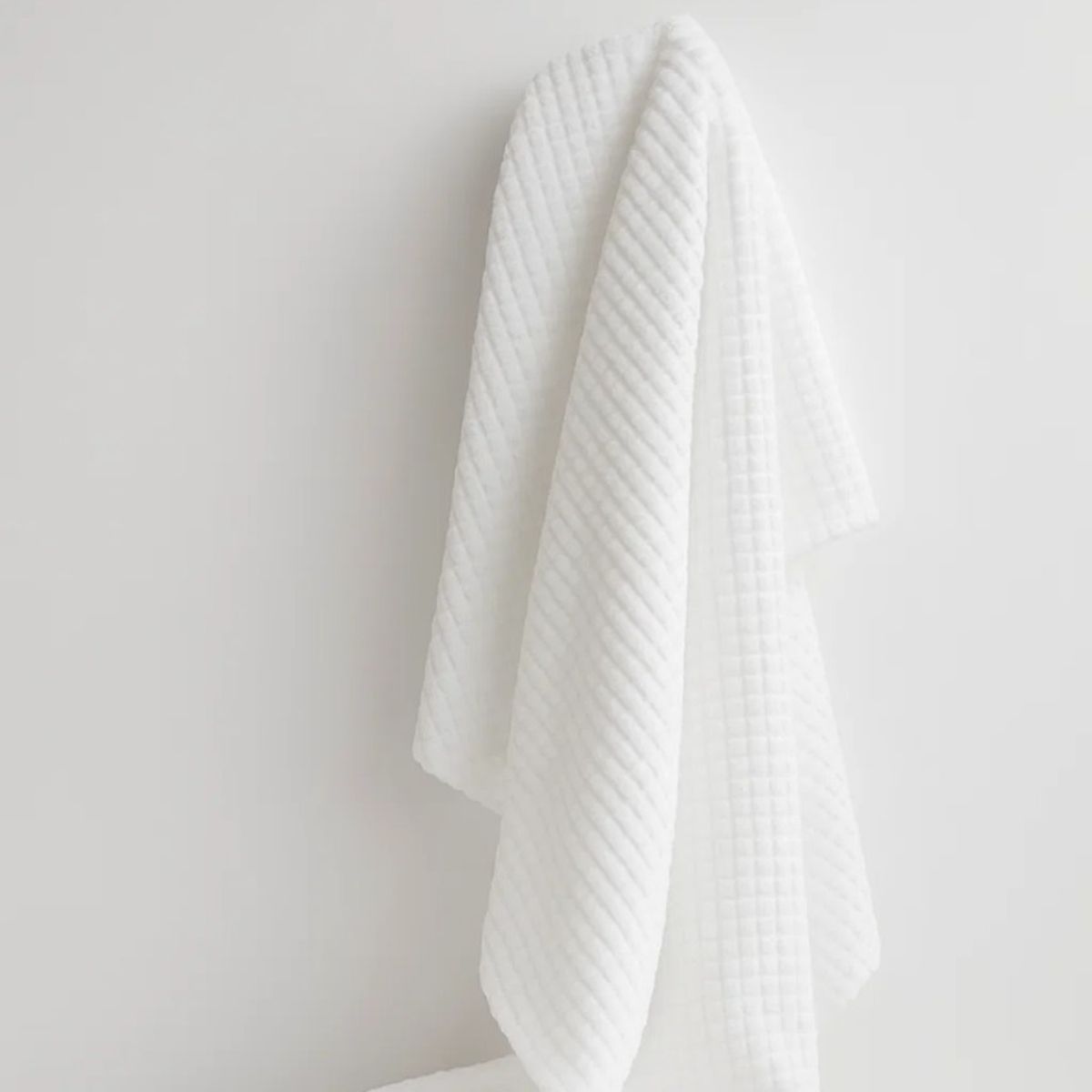 GENERICO - Manta Doble Cara Waffer Blanco Nieve Pura 120 x 179 cm Zalmohadas