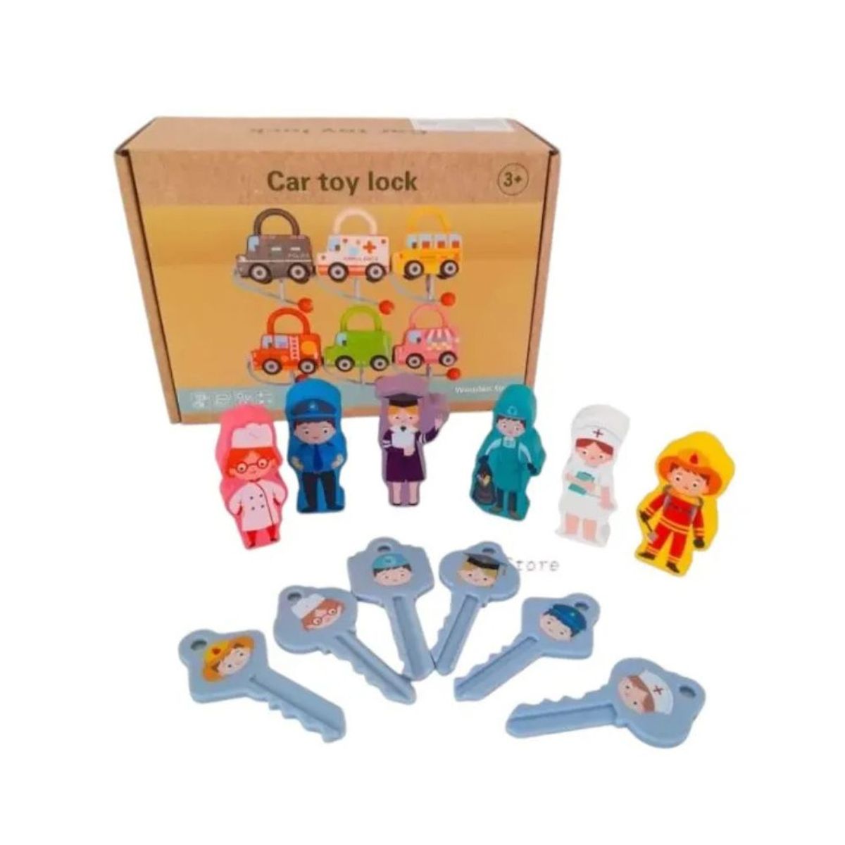 GENERICO - JUGUETE DIDACTICO CARRO DE PROFESIONES CON LLAVES