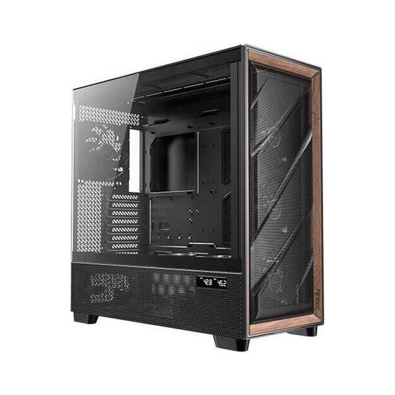 GENERICO - Caja de PC Antec Flux Pro Negra con Ventanas y 6 Ventiladores - Espac