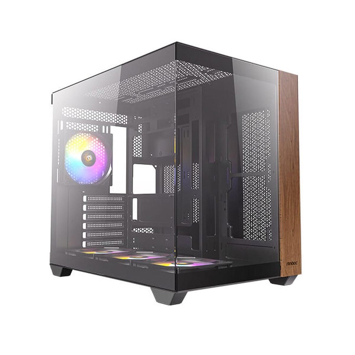 GENERICO - Caja De Pc Antec Cx800 Wood Negra Atx Con 4 Ventanas Y 2 Soportes Para Ventiladores