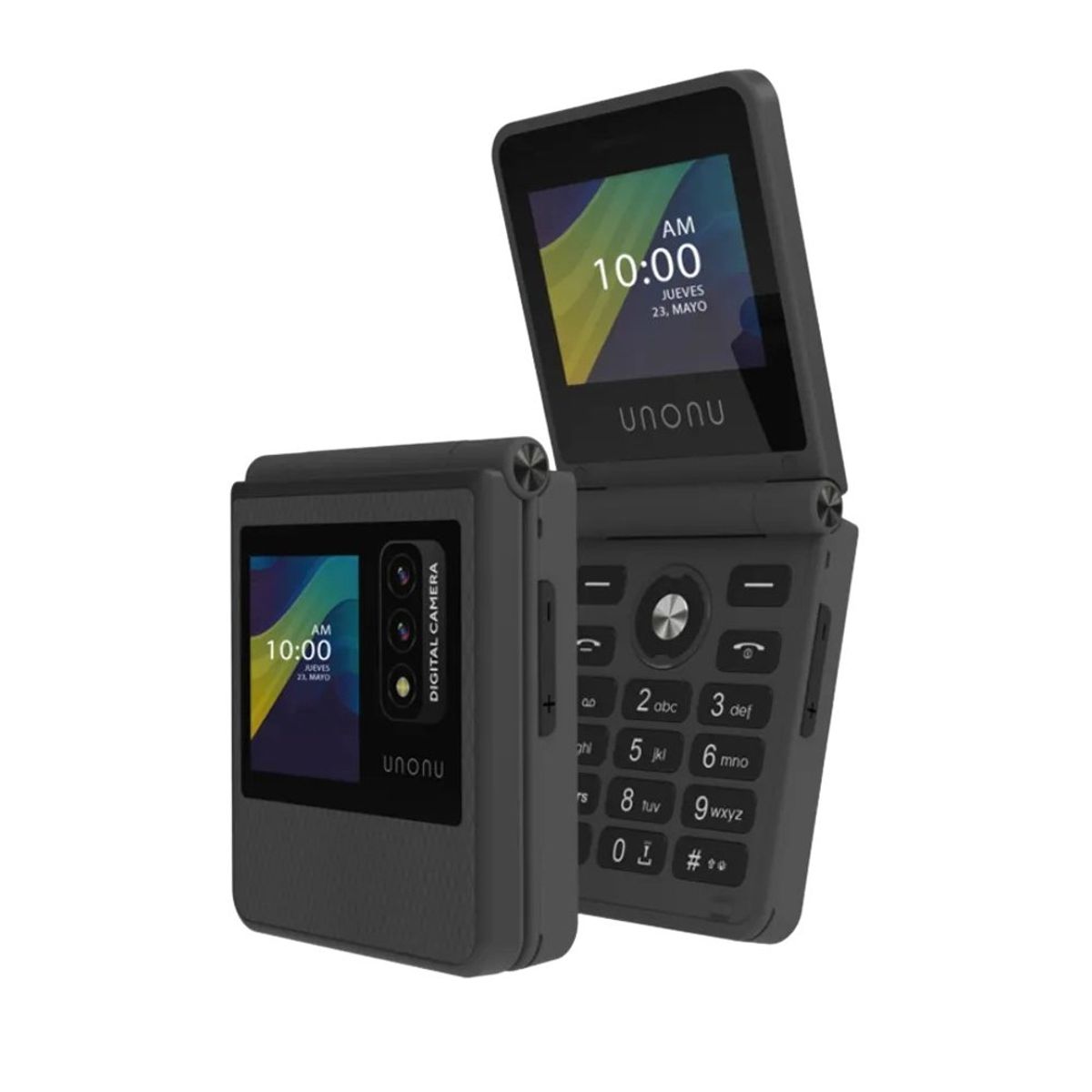 UNONU - Celular Unonu Uf1L Flip Phone 4G Lte Negro: Diseño Compacto Y Conectividad Rápida