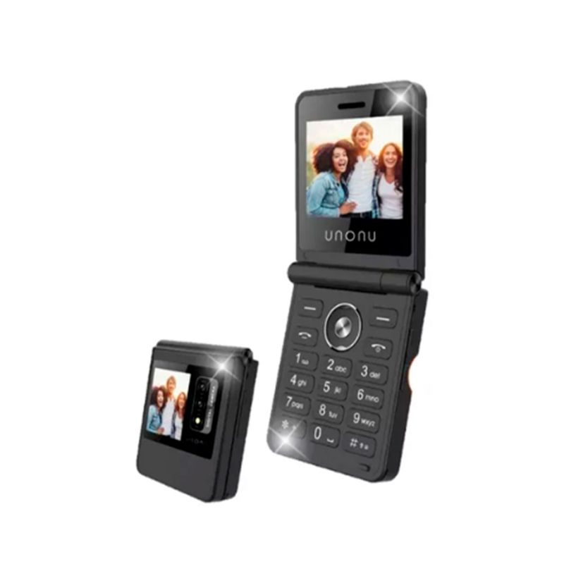 UNONU - Celular Unonu UF1L Flip Phone 4G LTE Negro Diseño Compacto y Conecti