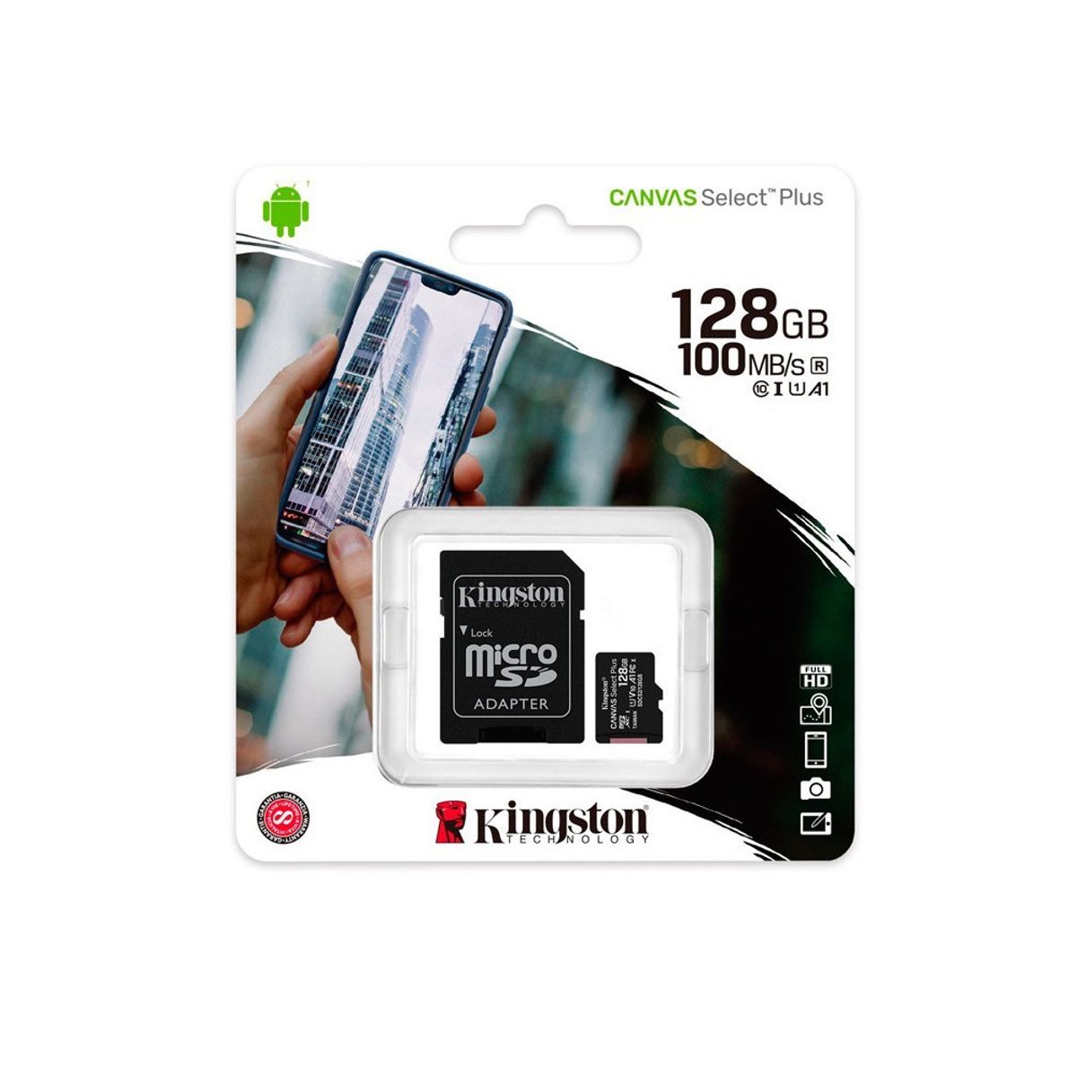 KINGSTON - Memoria Sdhc Kingston 128Gb Uhs-I 150Mb/S C10 - Almacenamiento Rápido Y Fiable Para Tus Di