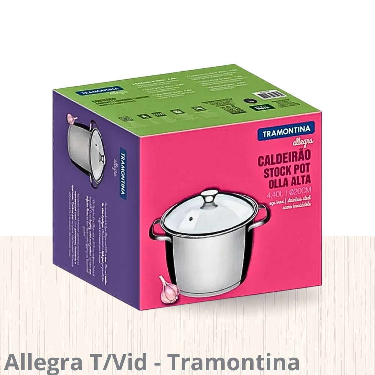 TRAMONTINA - Olla Acero 20 Cm (4.37 Lt) Allegra T/Vid - Tramontina