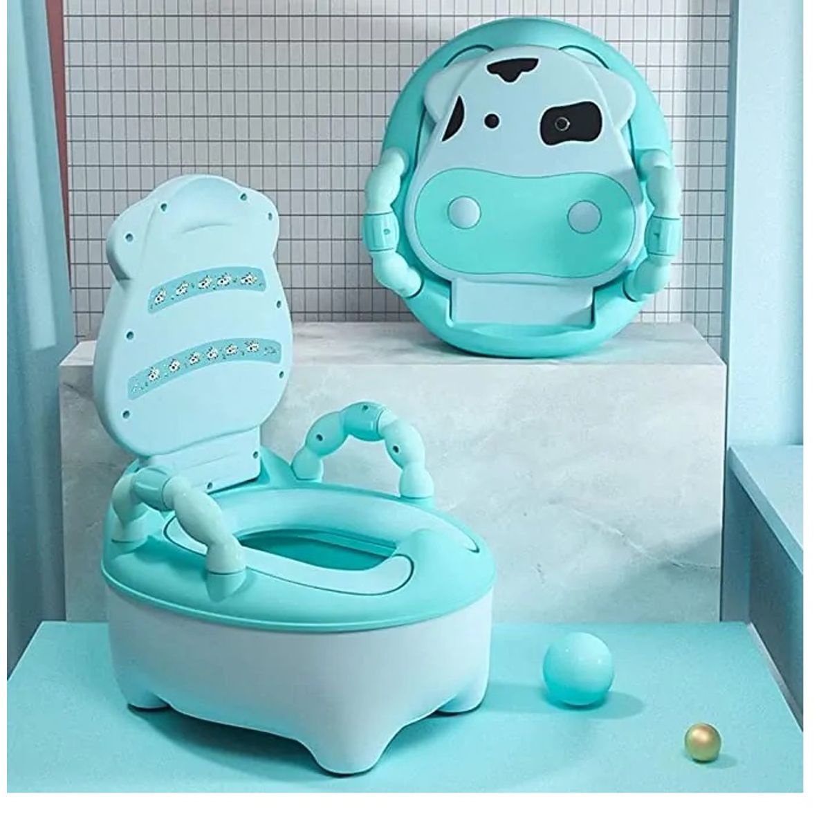 GENERICO - Bacín de Entrenamiento para Bebé Niños Vaquita Verde