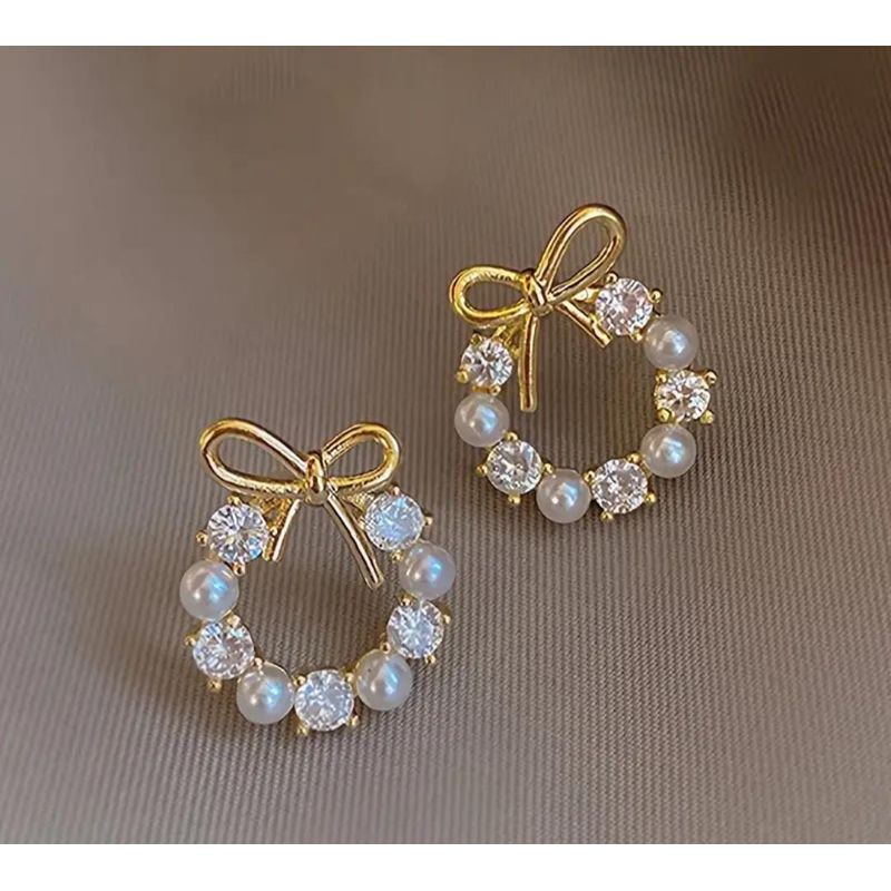 MORITA BAG STORE - ARETES PARA MUJER CON PEDRERIA EN FORMA CIRCULAR
