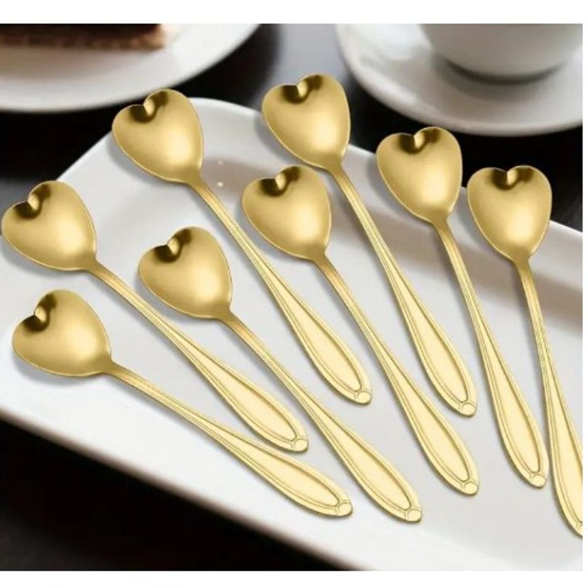 GENERICO - SET DE CUCHARITAS X 4 MODELO CORAZON DE CALIDAD A1