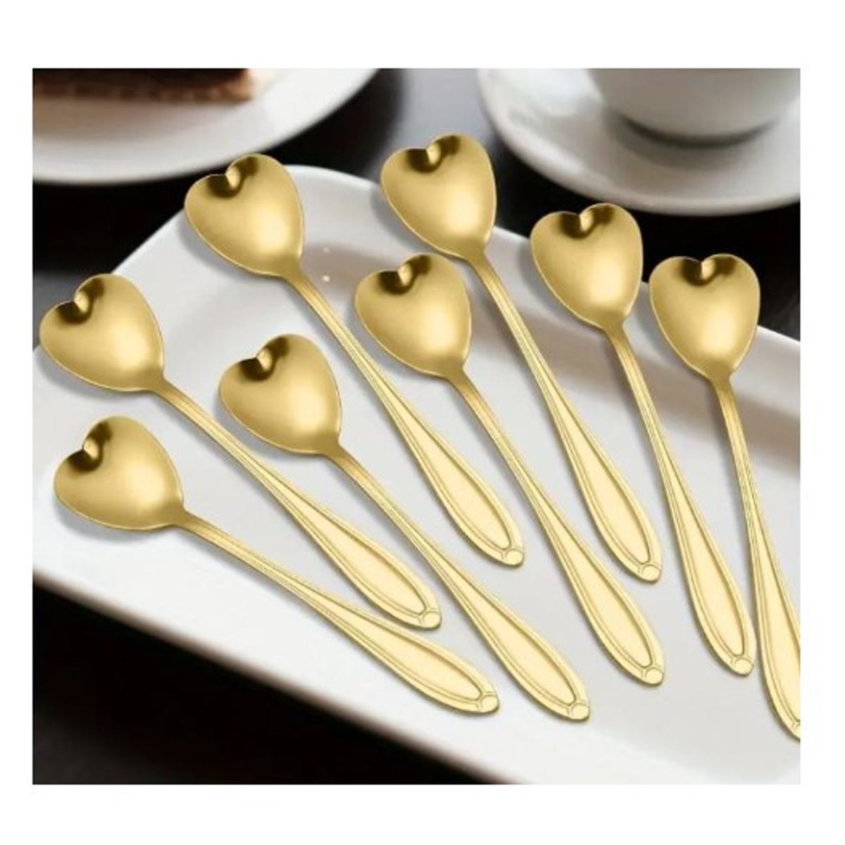 GENERICO - SET DE CUCHARITAS X 4 MODELO CORAZON DE CALIDAD A1