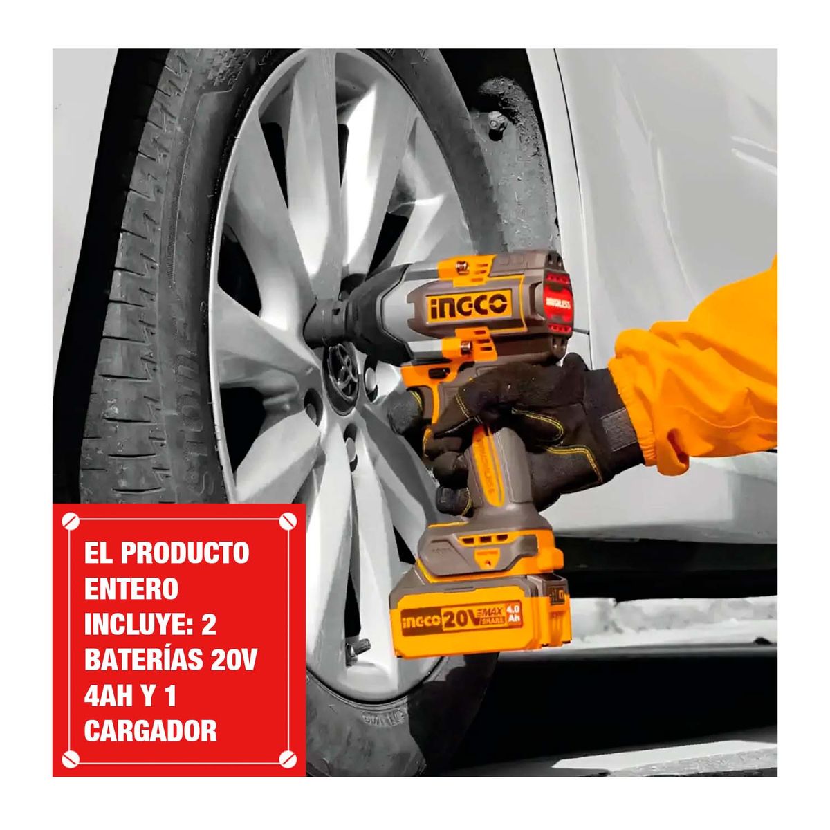 INGCO TOOLS - Llave De Impacto A Bateria 500nm Con 2 Bat Ciwli2050 Ingco