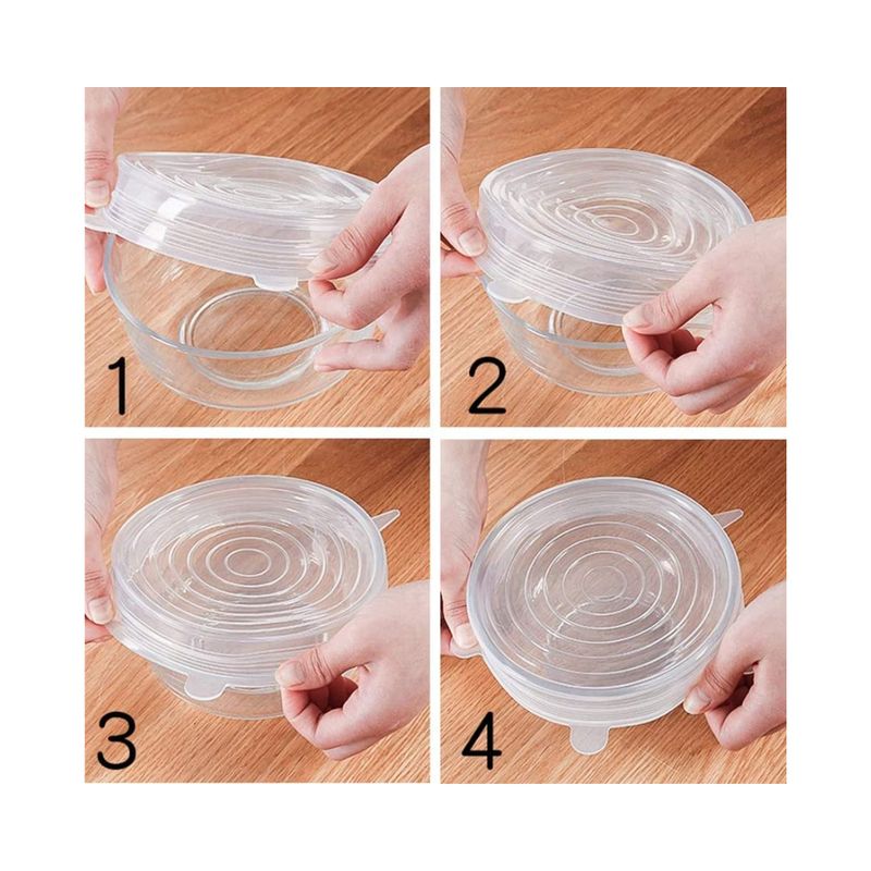 HYGGE - Pack de 12 Tapas de Silicona Reutilizables Elásticas para alimentos