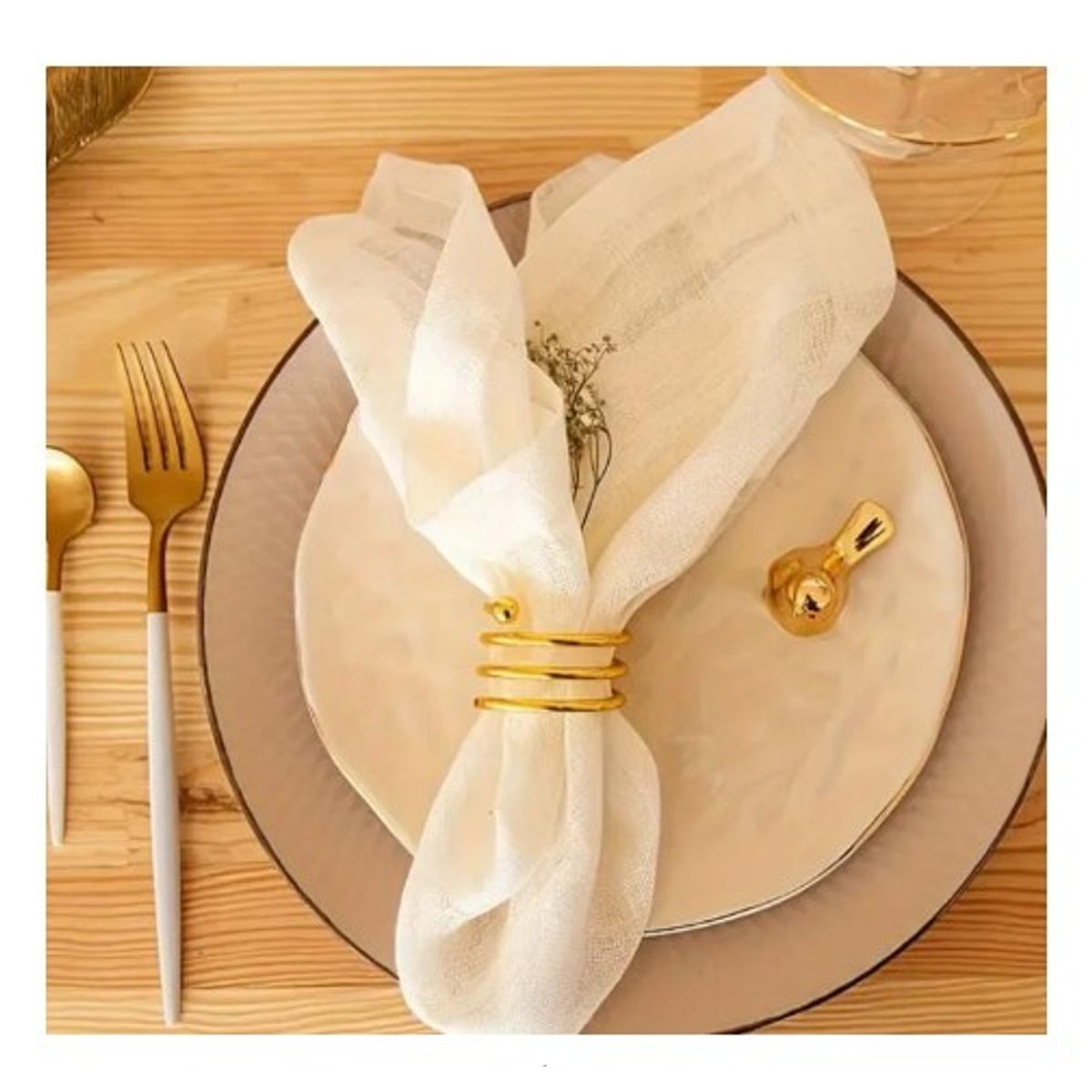 GENERICO - AROS DE SERVILLETAS DORADO 4 UN CALIDAD PREMIUN A1