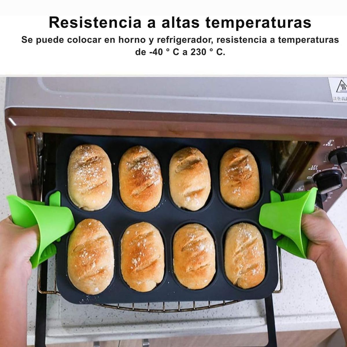 ICHIMATSU - Molde de Silicona para pan ovalado x 8 agujeros-Ichimatsu