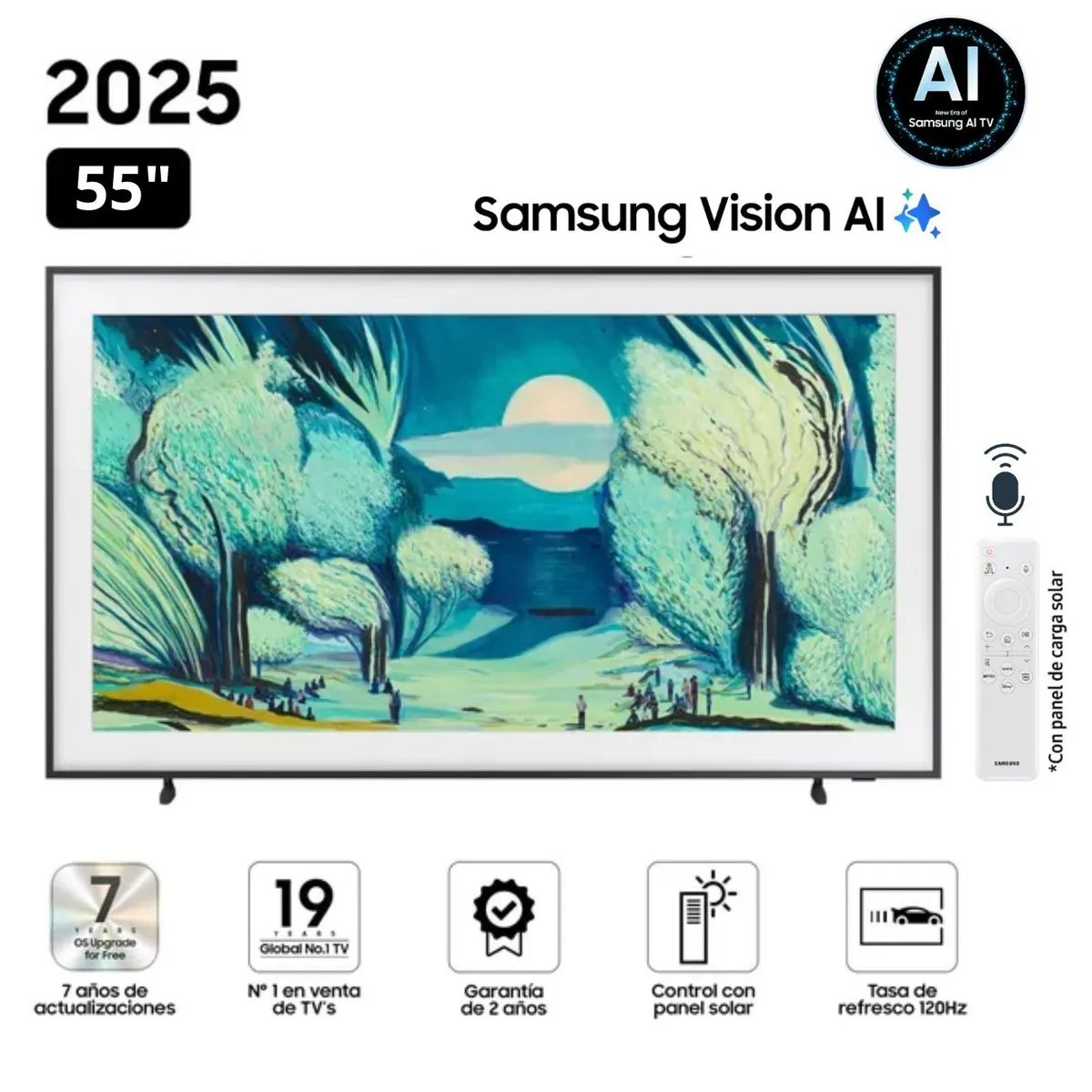 SAMSUNG - Televisor Samsung The Frame 55 Qled 4k Vision AI Smart TV QN55LS03F - Nuevo 2025