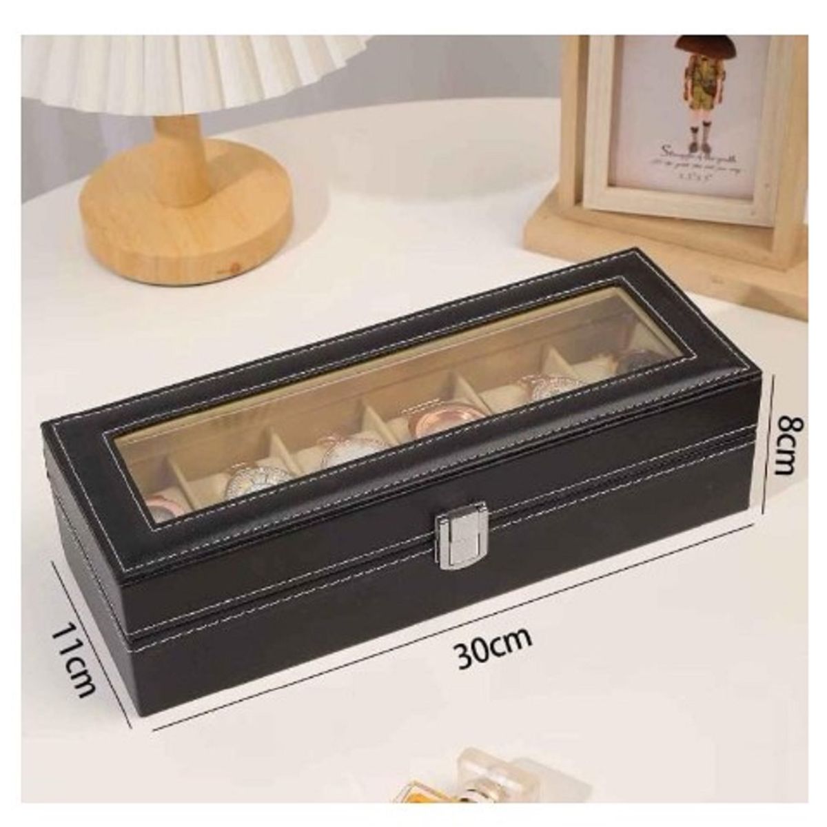 GENERICO - Porta relojes caja de lujo 6 unidades joyas estuche UNISEX